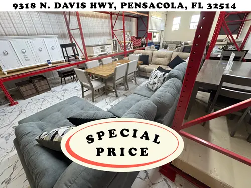 Discounted sectionals on sale at MATCO Pensacola warehouse